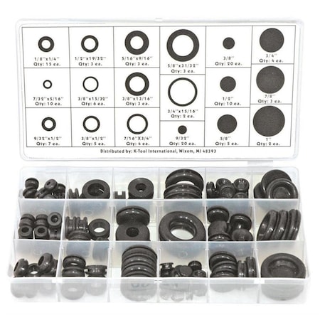 K-Tool International Grommet Assortment, 125 Piece KTI00091